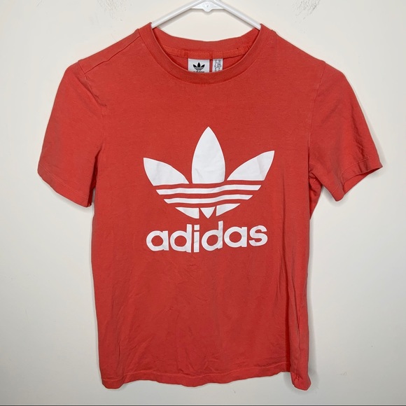 adidas Tops - 2/$10 ADIDAS Orange Trefoil Logo T-shirt Small